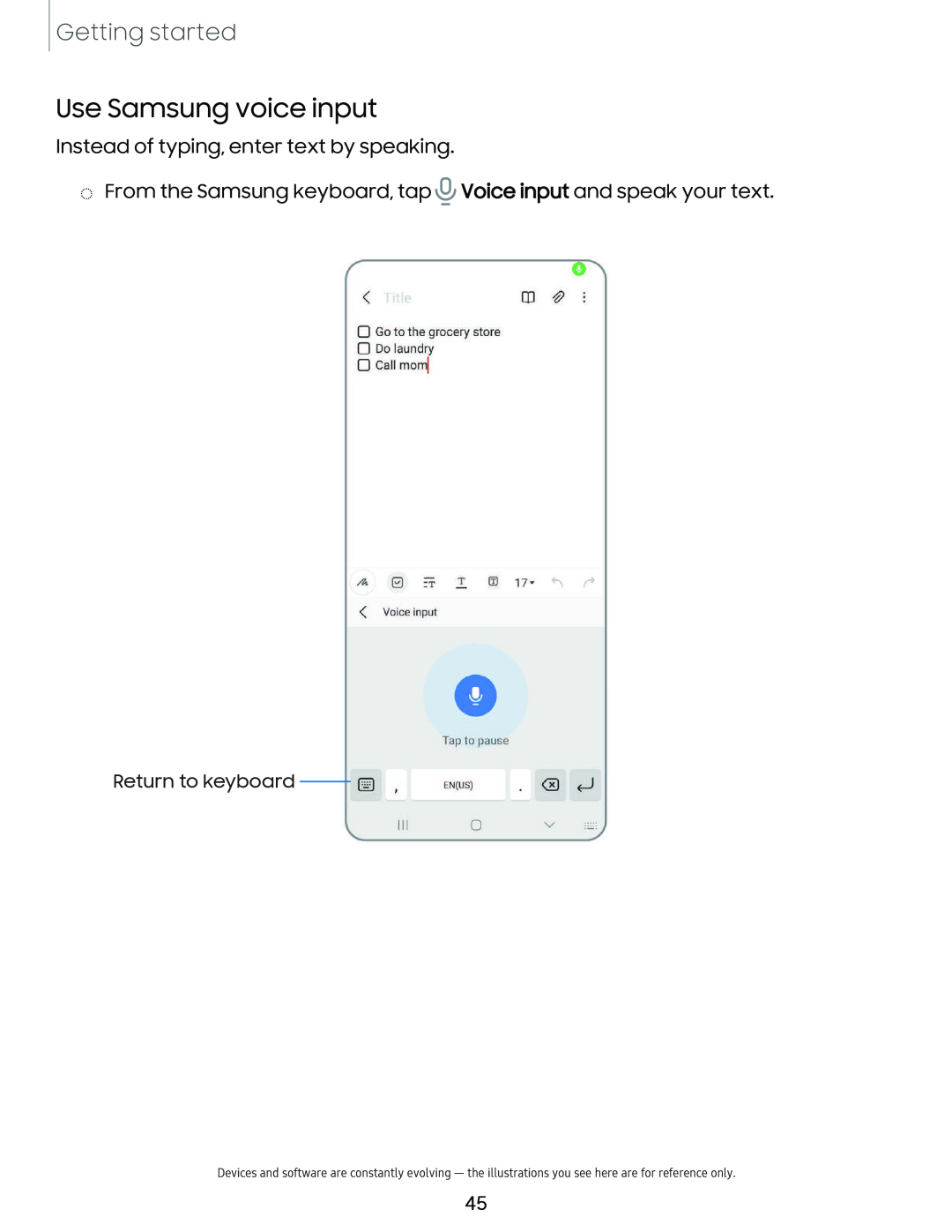 Use Samsung voice input