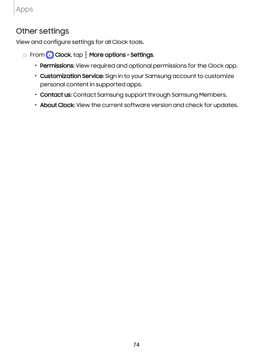 Other settings Galaxy S21 Ultra 5G AT&T