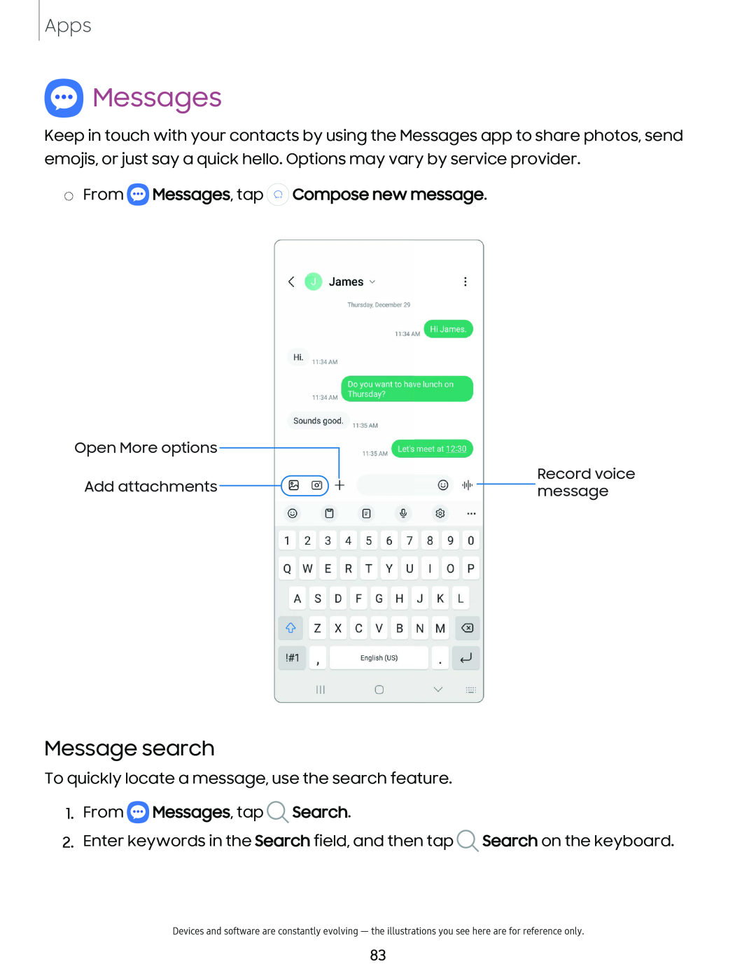 Message search Galaxy S21 Ultra 5G AT&T