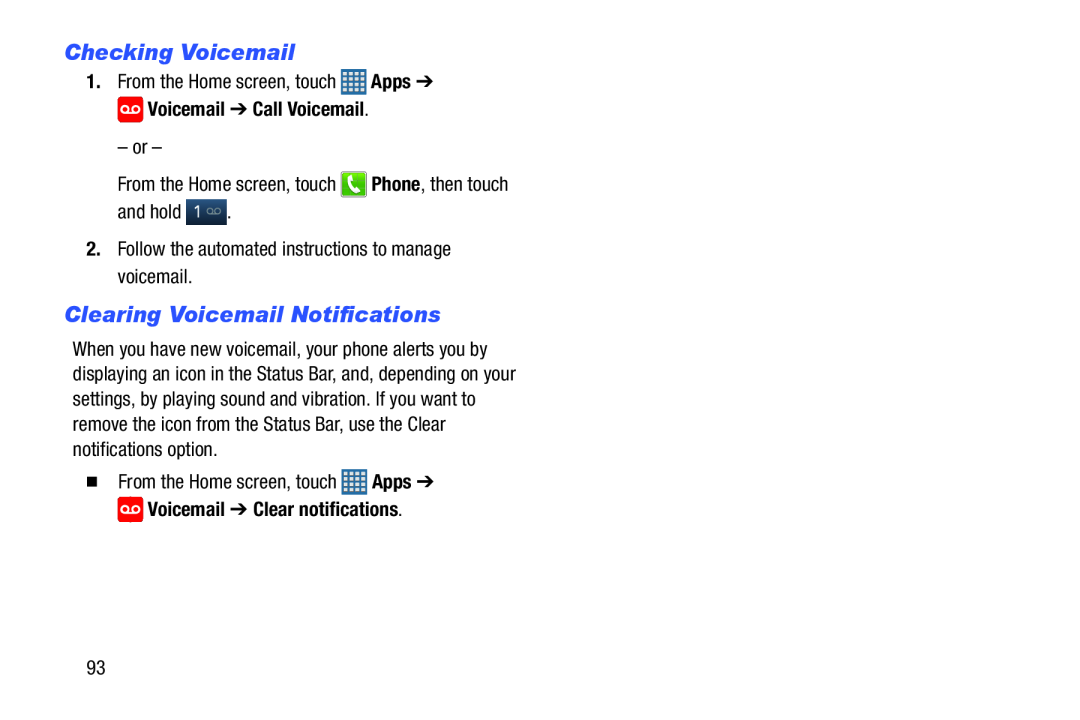 Clearing Voicemail Notifications Galaxy S III Developer Edition Verizon