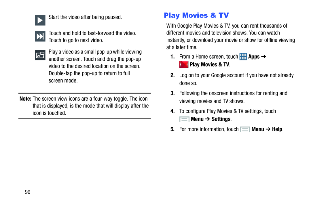 Play Movies & TV Galaxy S III Developer Edition Verizon