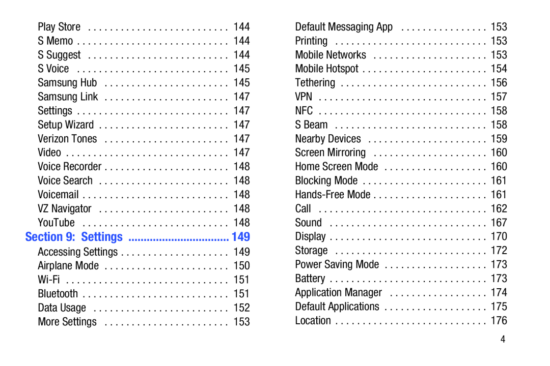 Section 9: Settings