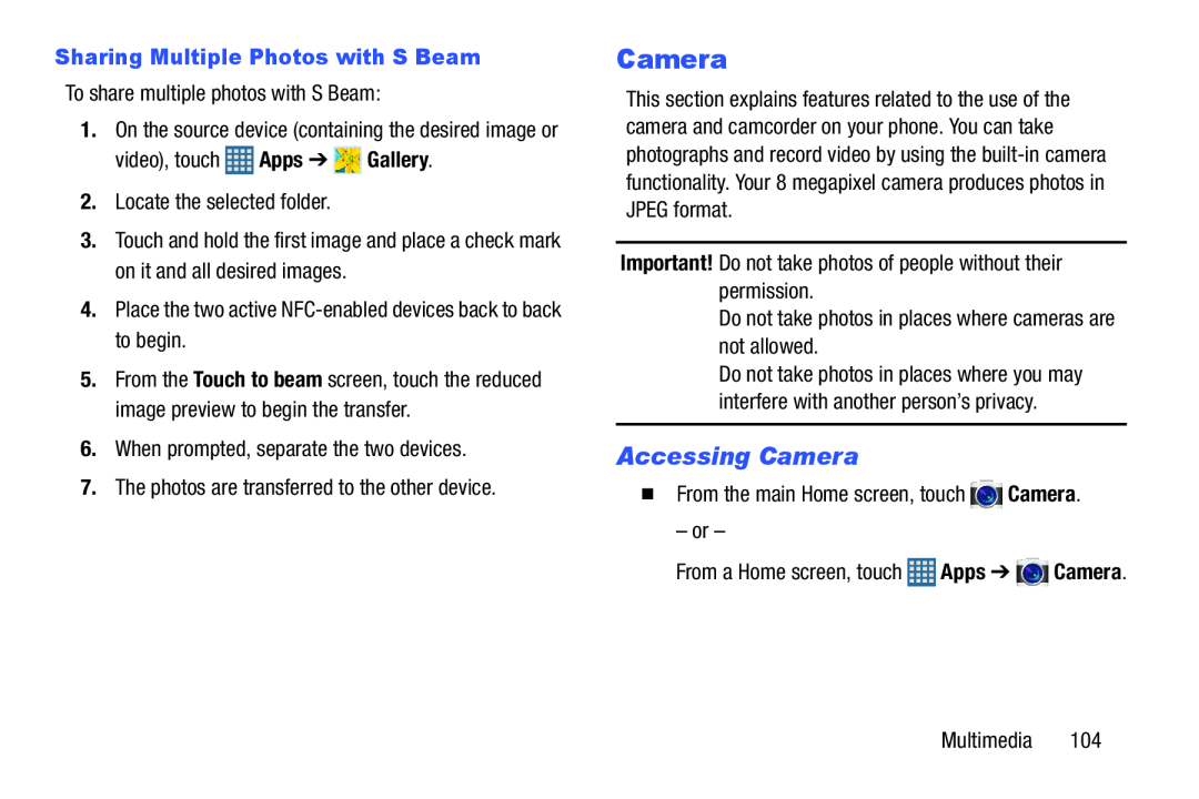 Accessing Camera Galaxy S III Developer Edition Verizon