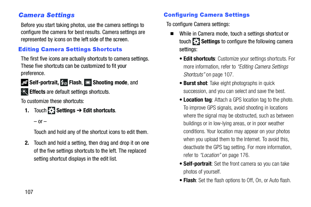 Camera Settings Galaxy S III Developer Edition Verizon