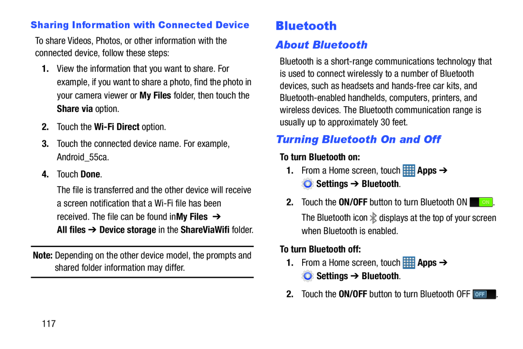 About Bluetooth Turning Bluetooth On and Off