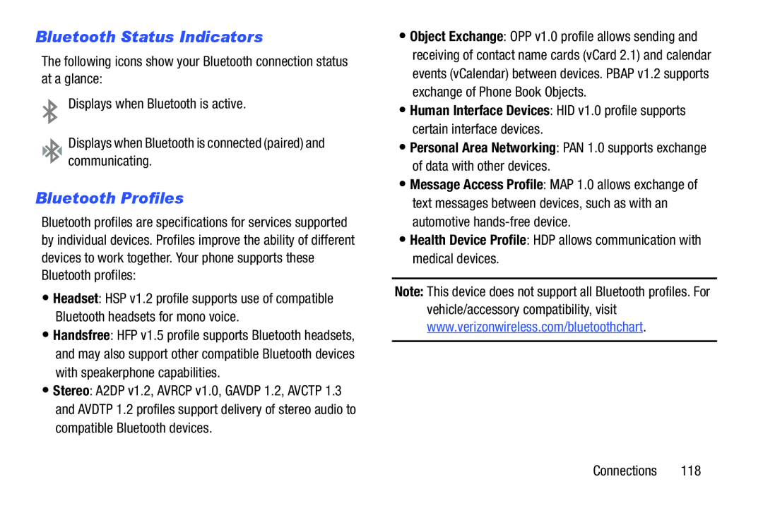 Bluetooth Status Indicators Galaxy S III Developer Edition Verizon