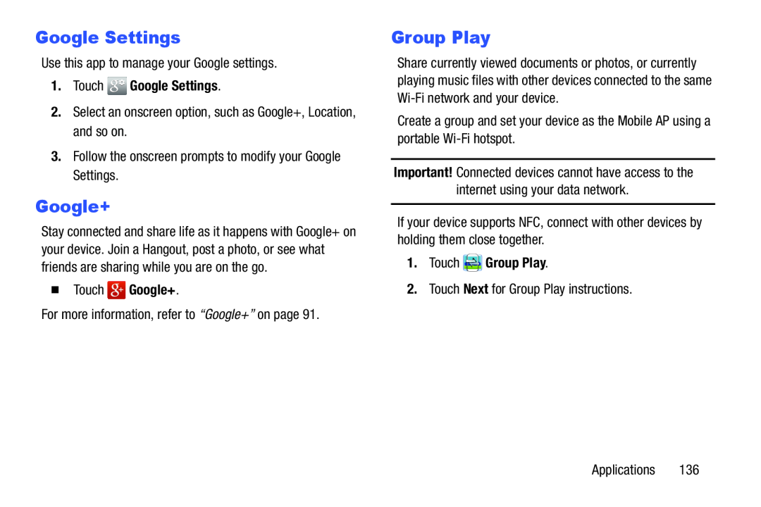 Google Settings Group Play