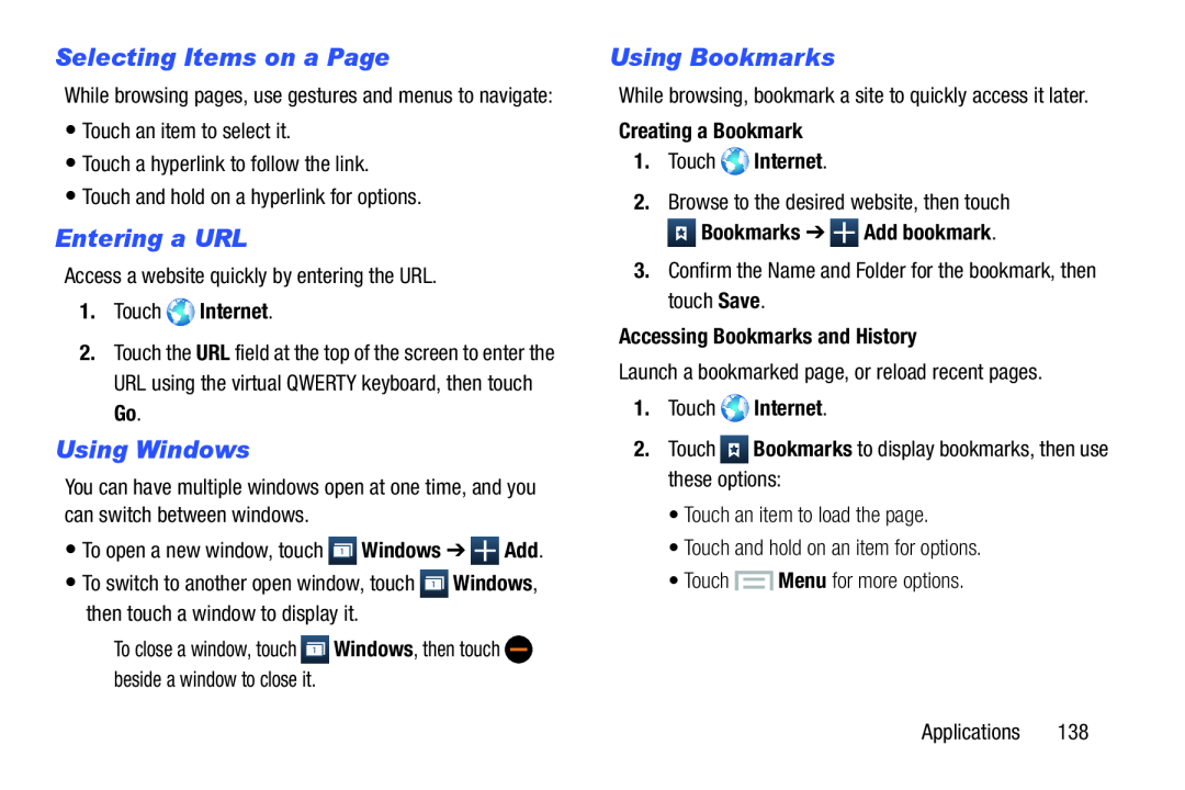 Using Bookmarks Galaxy S III Developer Edition Verizon