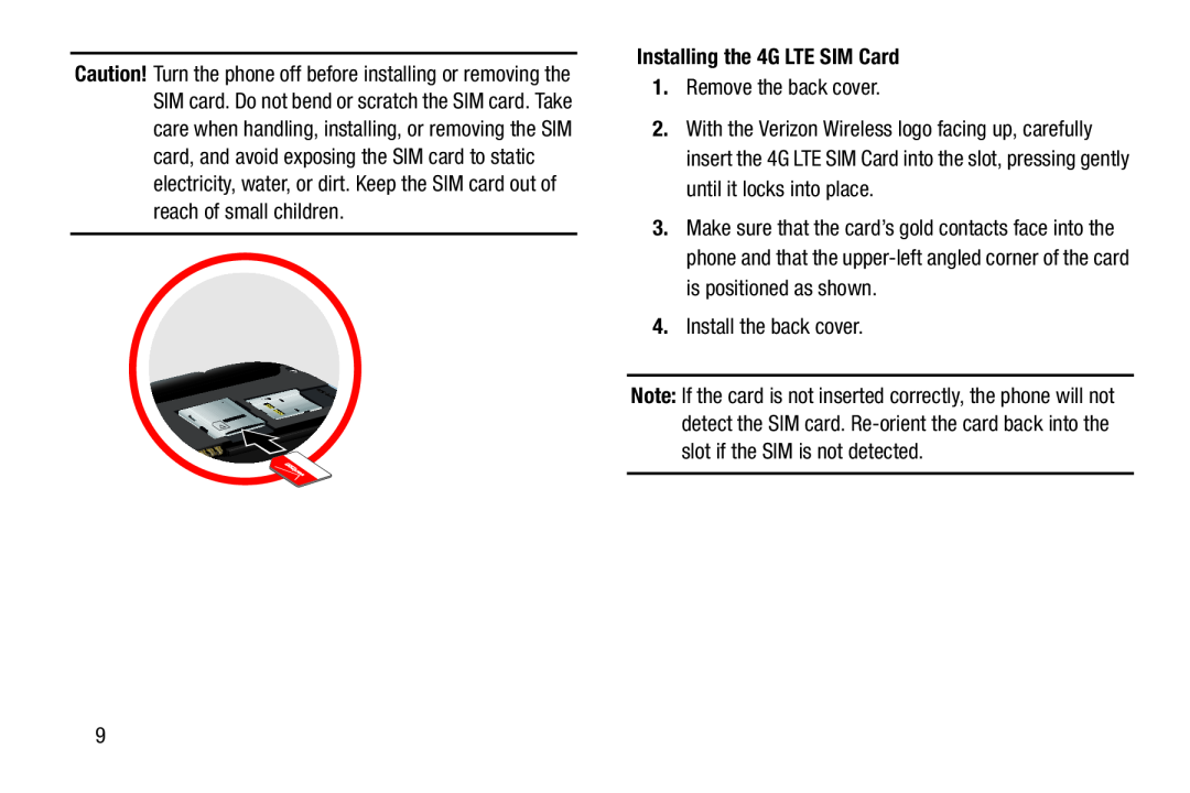 Installing the 4G LTE SIM Card Galaxy S III Developer Edition Verizon