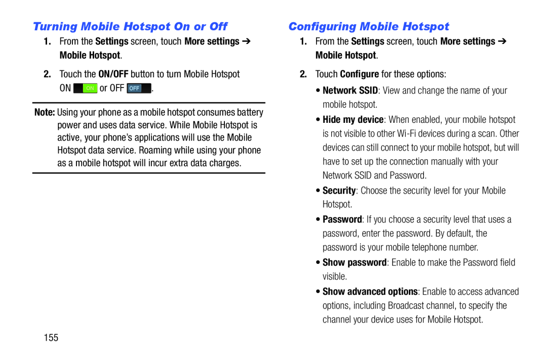 Configuring Mobile Hotspot