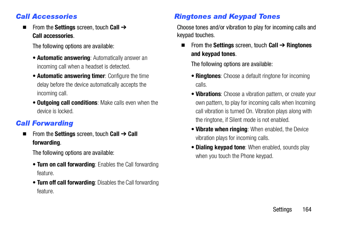 Call Accessories Ringtones and Keypad Tones