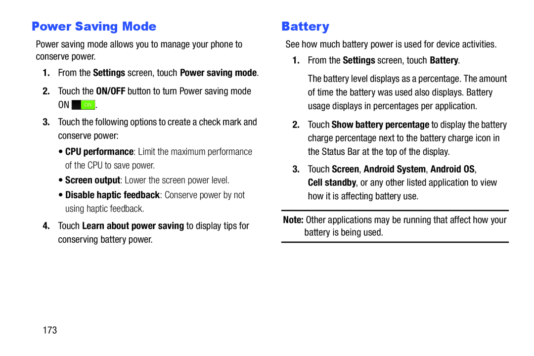 Power Saving Mode Battery