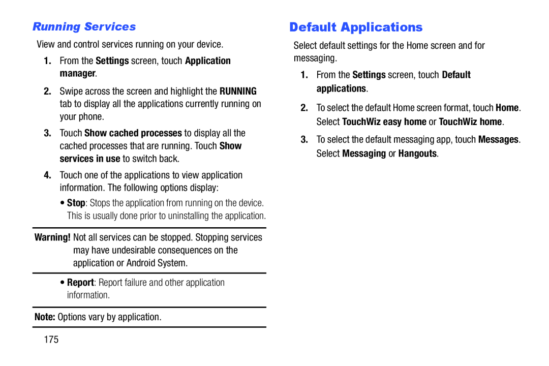 Running Services Galaxy S III Developer Edition Verizon