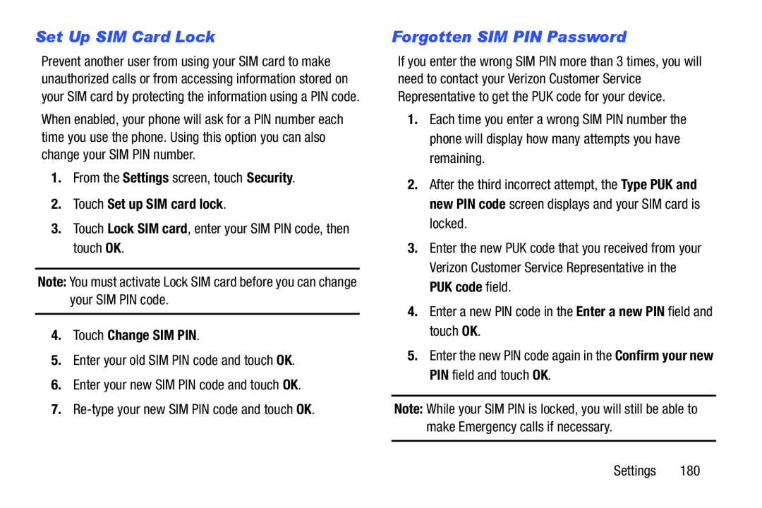 Set Up SIM Card Lock Forgotten SIM PIN Password