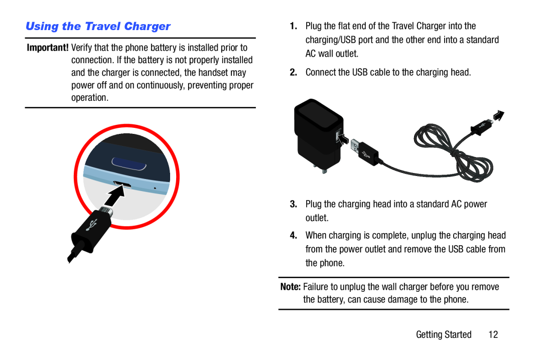 Using the Travel Charger Galaxy S III Developer Edition Verizon