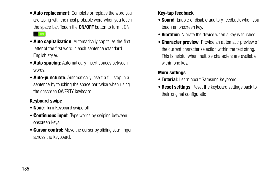 •None: Turn Keyboard swipe off Galaxy S III Developer Edition Verizon