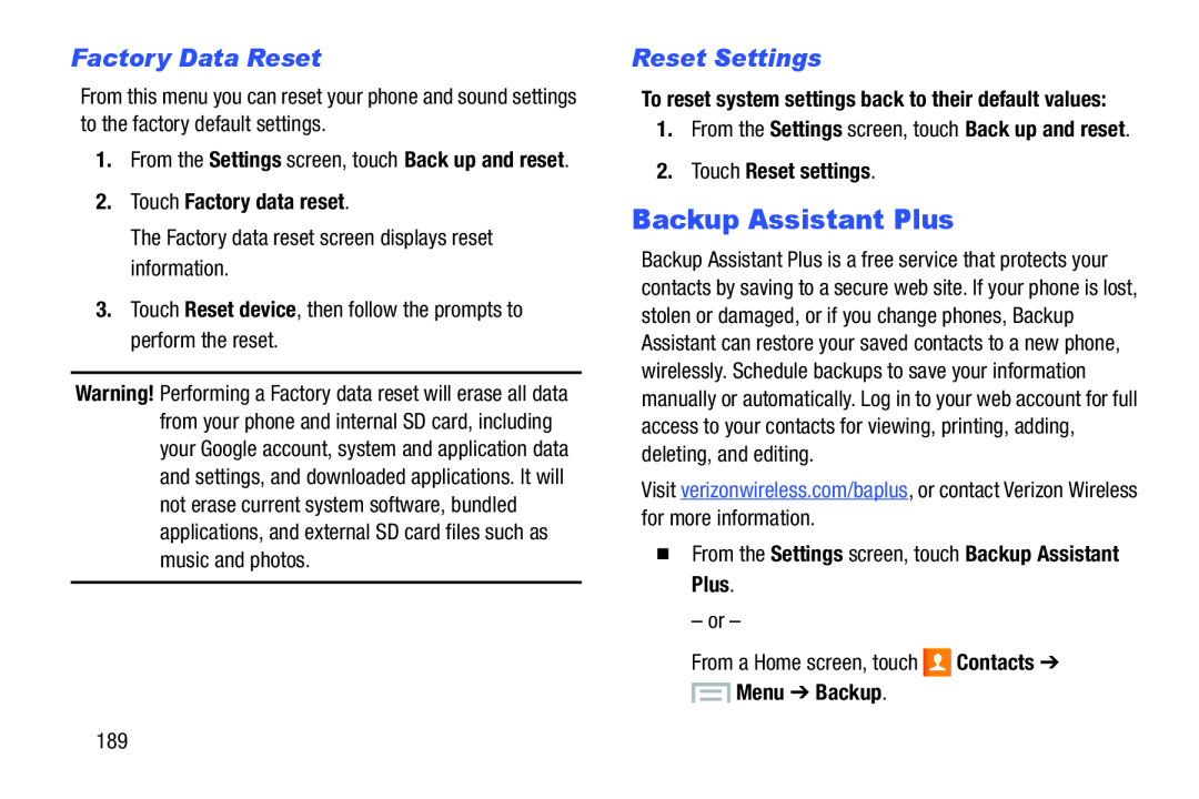 Reset Settings Galaxy S III Developer Edition Verizon