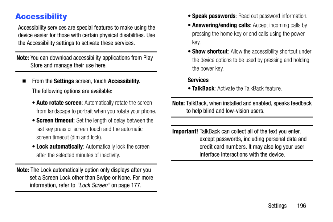 Accessibility Galaxy S III Developer Edition Verizon