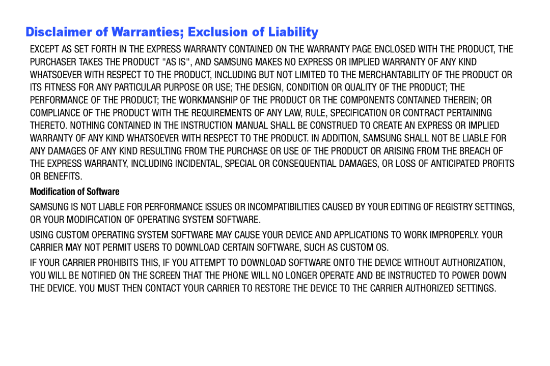 Disclaimer of Warranties; Exclusion of Liability