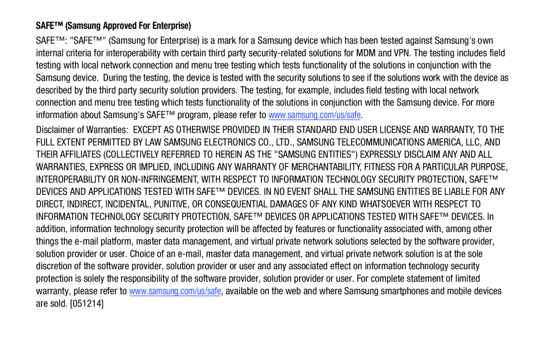 www.samsung.com/us/safe Galaxy S III Developer Edition Verizon