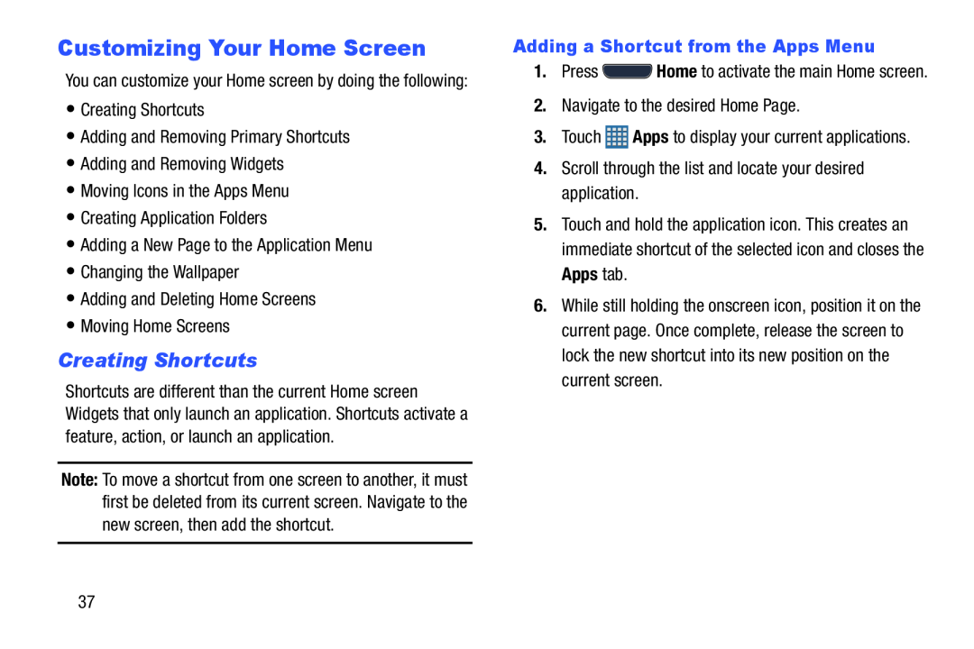 Creating Shortcuts Galaxy S III Developer Edition Verizon