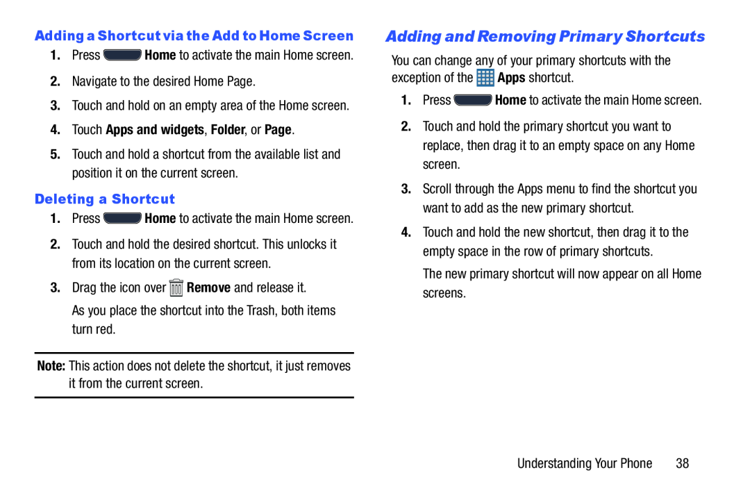 Adding and Removing Primary Shortcuts Galaxy S III Developer Edition Verizon