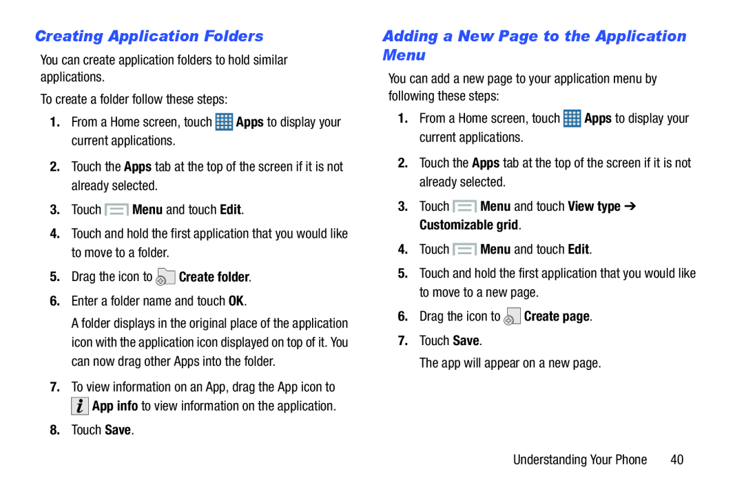 Creating Application Folders Adding a New Page to the Application Menu