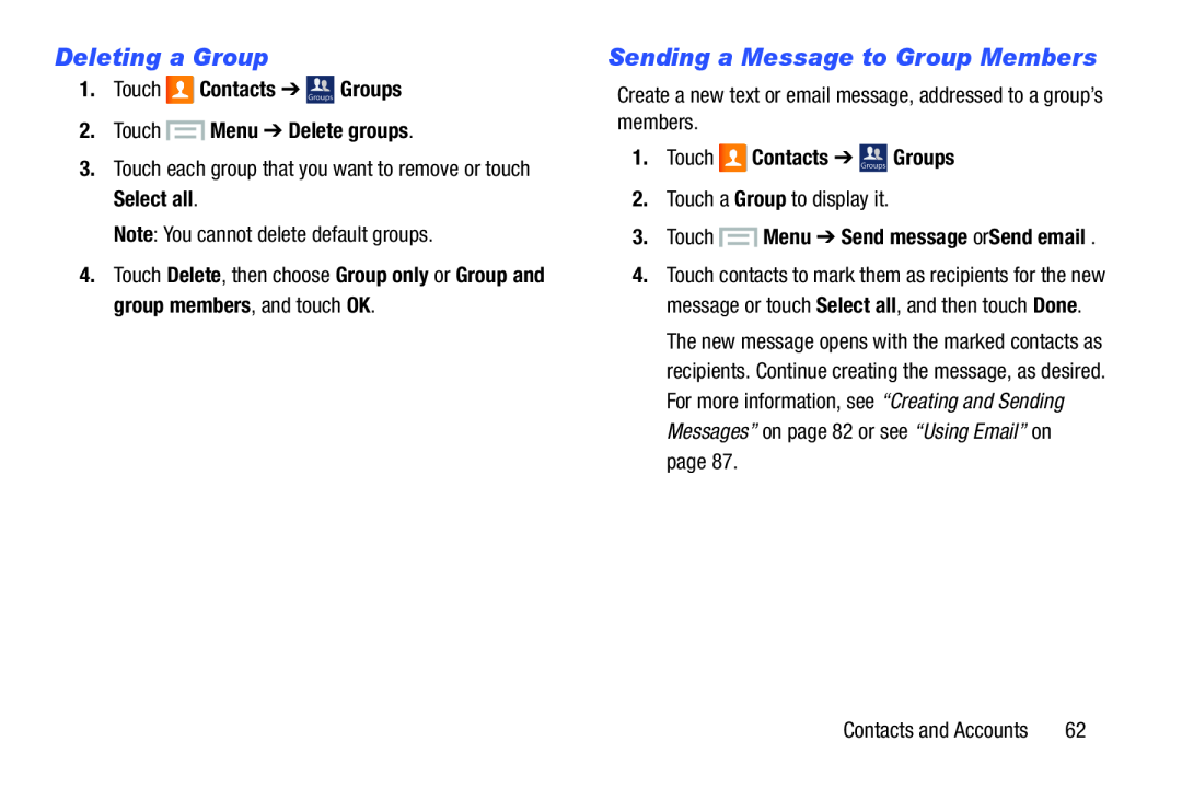 Deleting a Group Galaxy S III Developer Edition Verizon