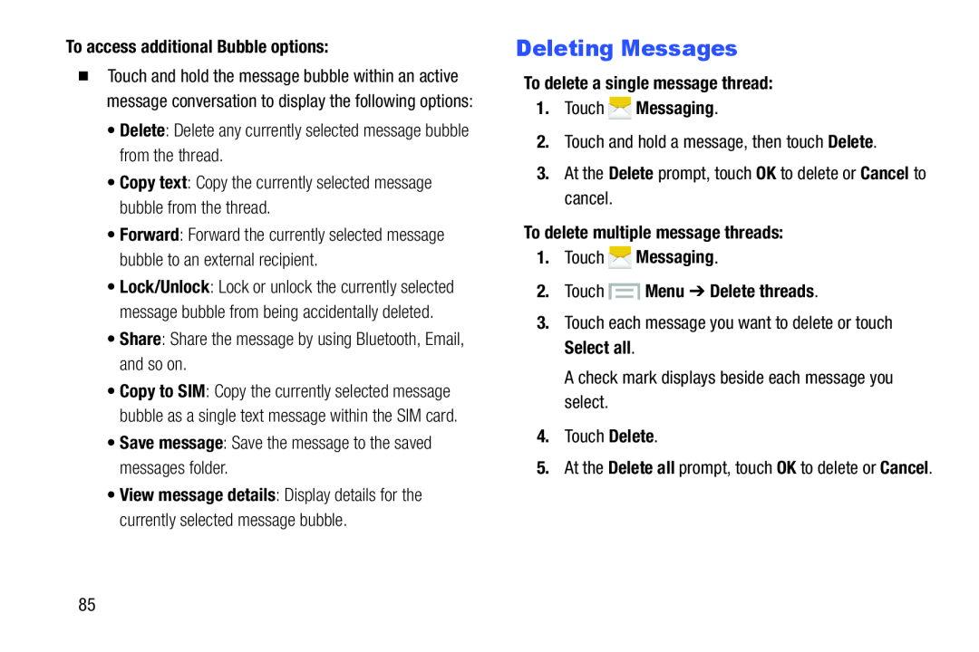 Deleting Messages Galaxy S III Developer Edition Verizon