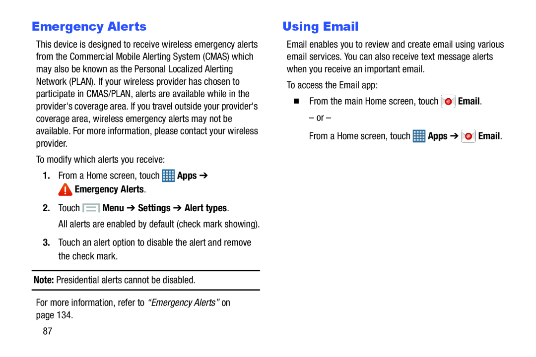 Using Email Galaxy S III Developer Edition Verizon