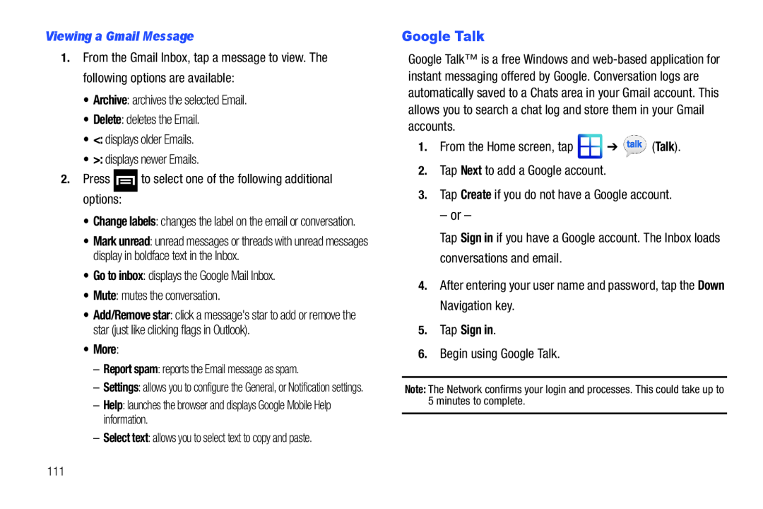 Google Talk Galaxy S T-Mobile