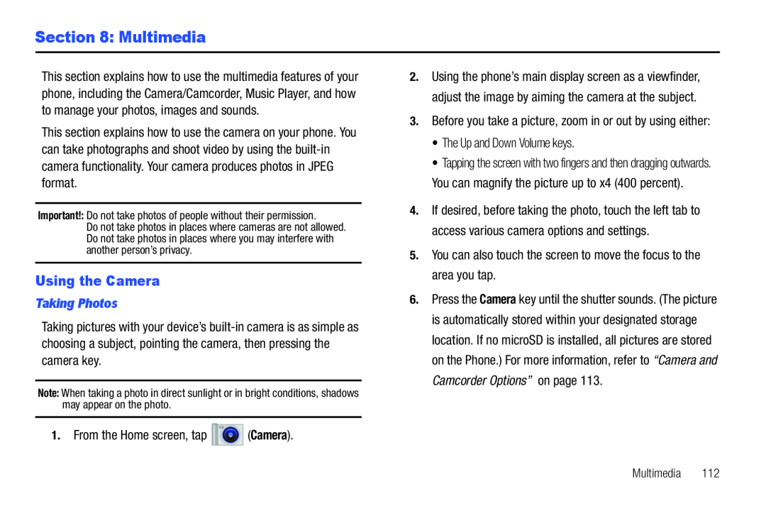 Section 8: Multimedia Galaxy S T-Mobile