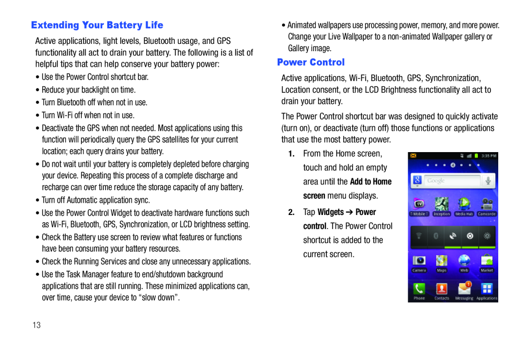 Power Control Galaxy S T-Mobile