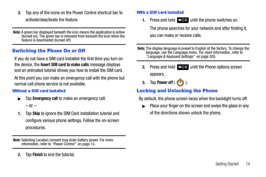 Locking and Unlocking the Phone Galaxy S T-Mobile