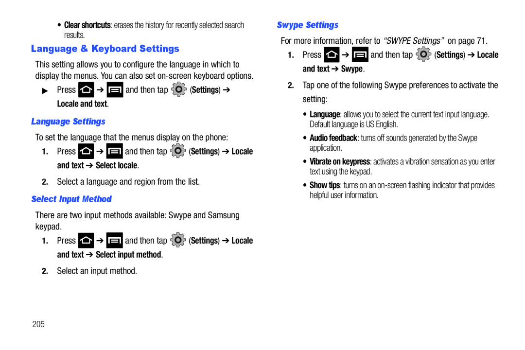 Language & Keyboard Settings Galaxy S T-Mobile