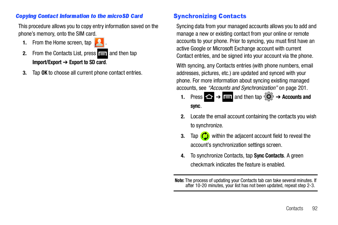 Synchronizing Contacts Galaxy S T-Mobile