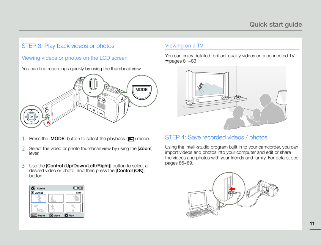 STEP 3: Play back videos or photos Hand Held Camcorder HMX-F90