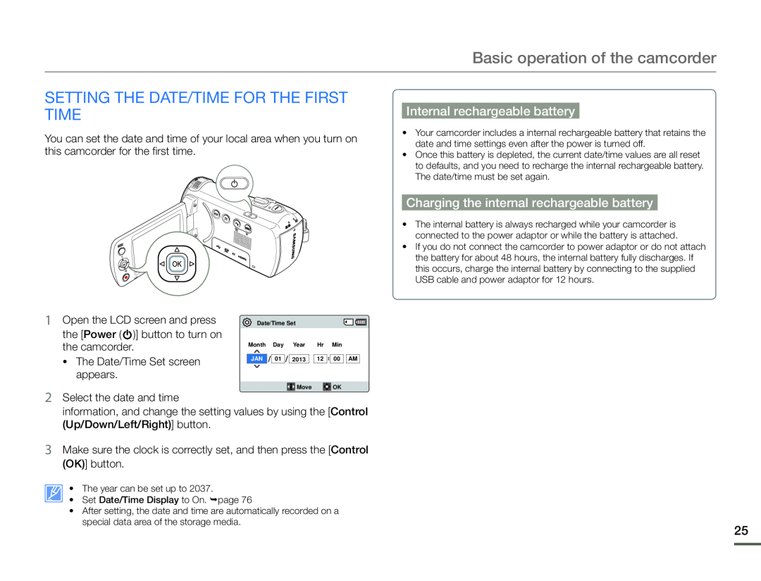 Internal rechargeable battery Hand Held Camcorder HMX-F90