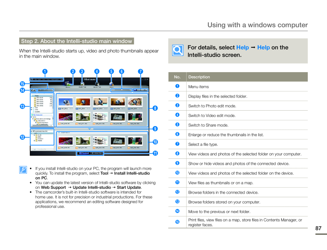 Step 2. About the Intelli-studiomain window For details, select Help  Help on the