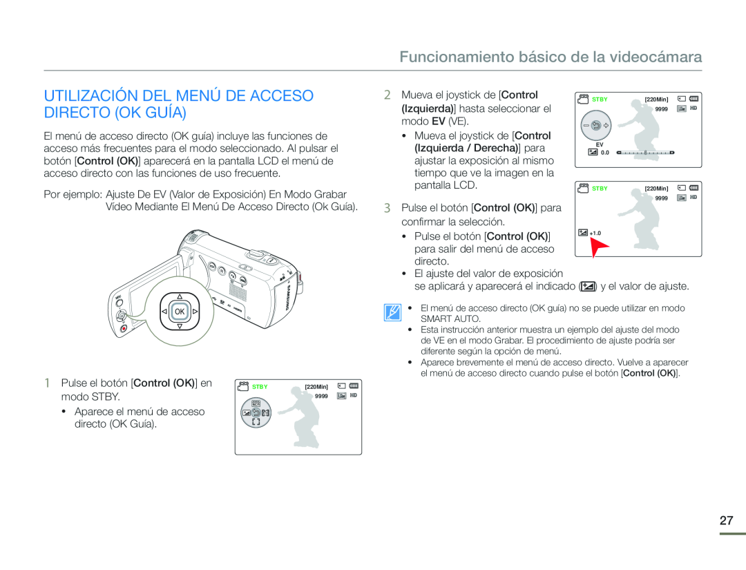 UTILIZACIÓN DEL MENÚ DE ACCESO Hand Held Camcorder HMX-F90