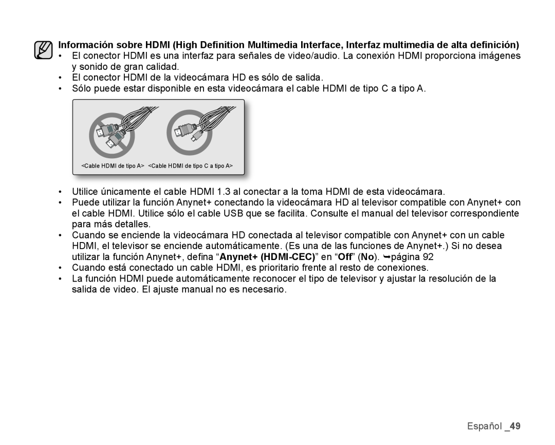 Anynet+ Hand Held Camcorder HMX-H100