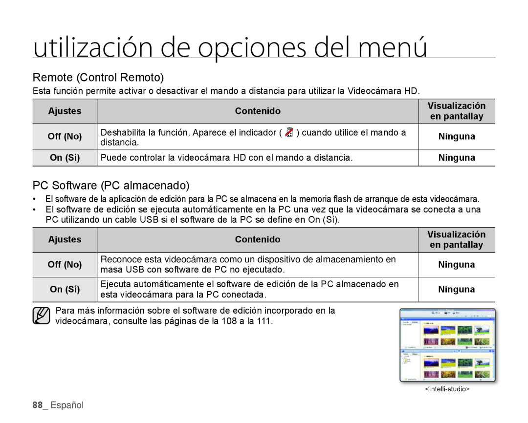 Remote (Control Remoto) PC Software (PC almacenado)