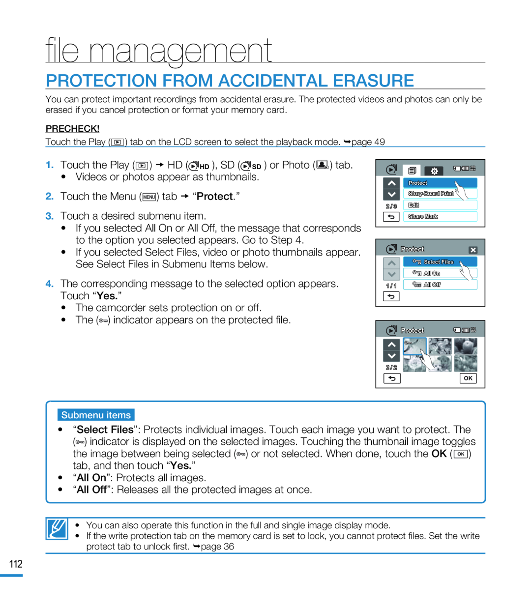 PROTECTION FROM ACCIDENTAL ERASURE ﬁle management