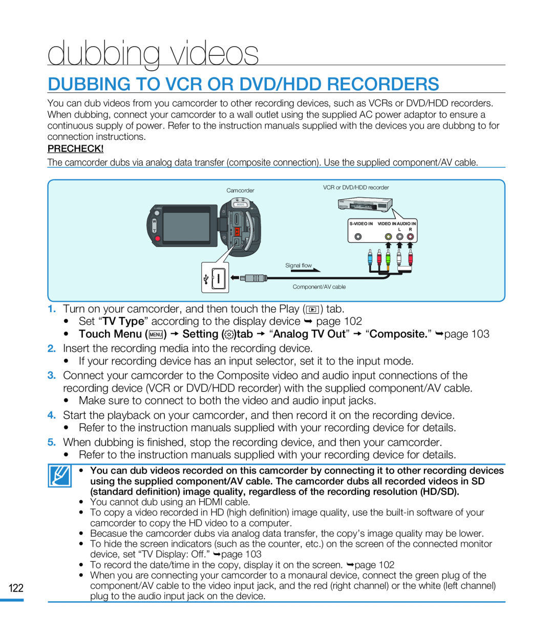 dubbing videos Hand Held Camcorder HMX-M20BN