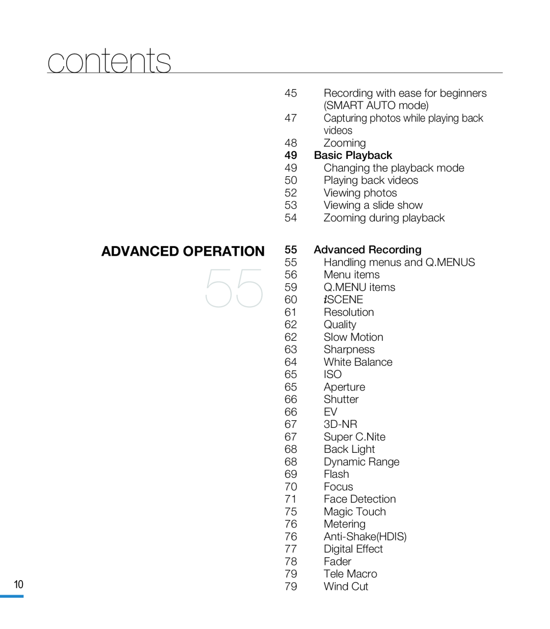 ADVANCED OPERATION Hand Held Camcorder HMX-M20BN