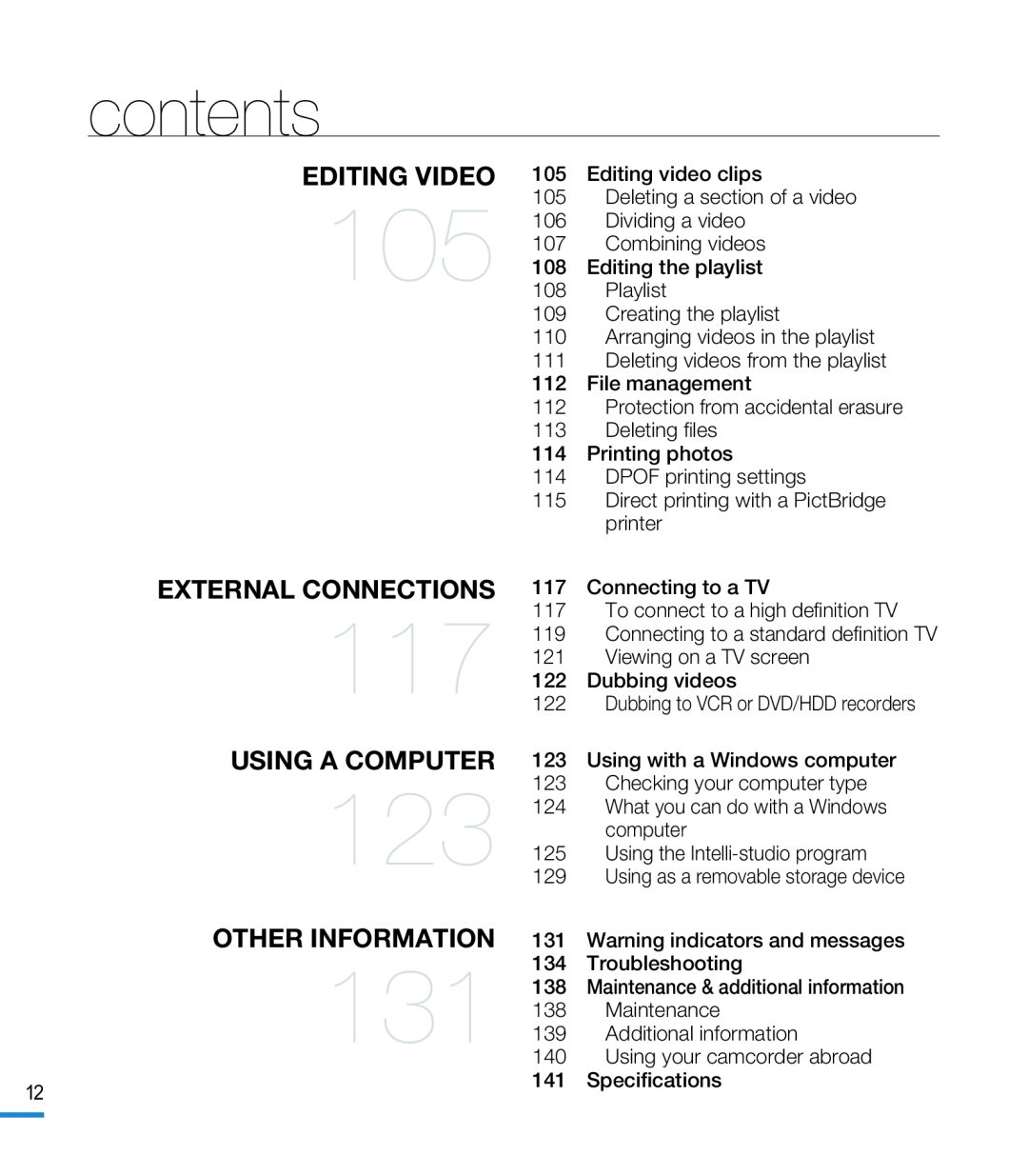 OTHER INFORMATION Hand Held Camcorder HMX-M20BN