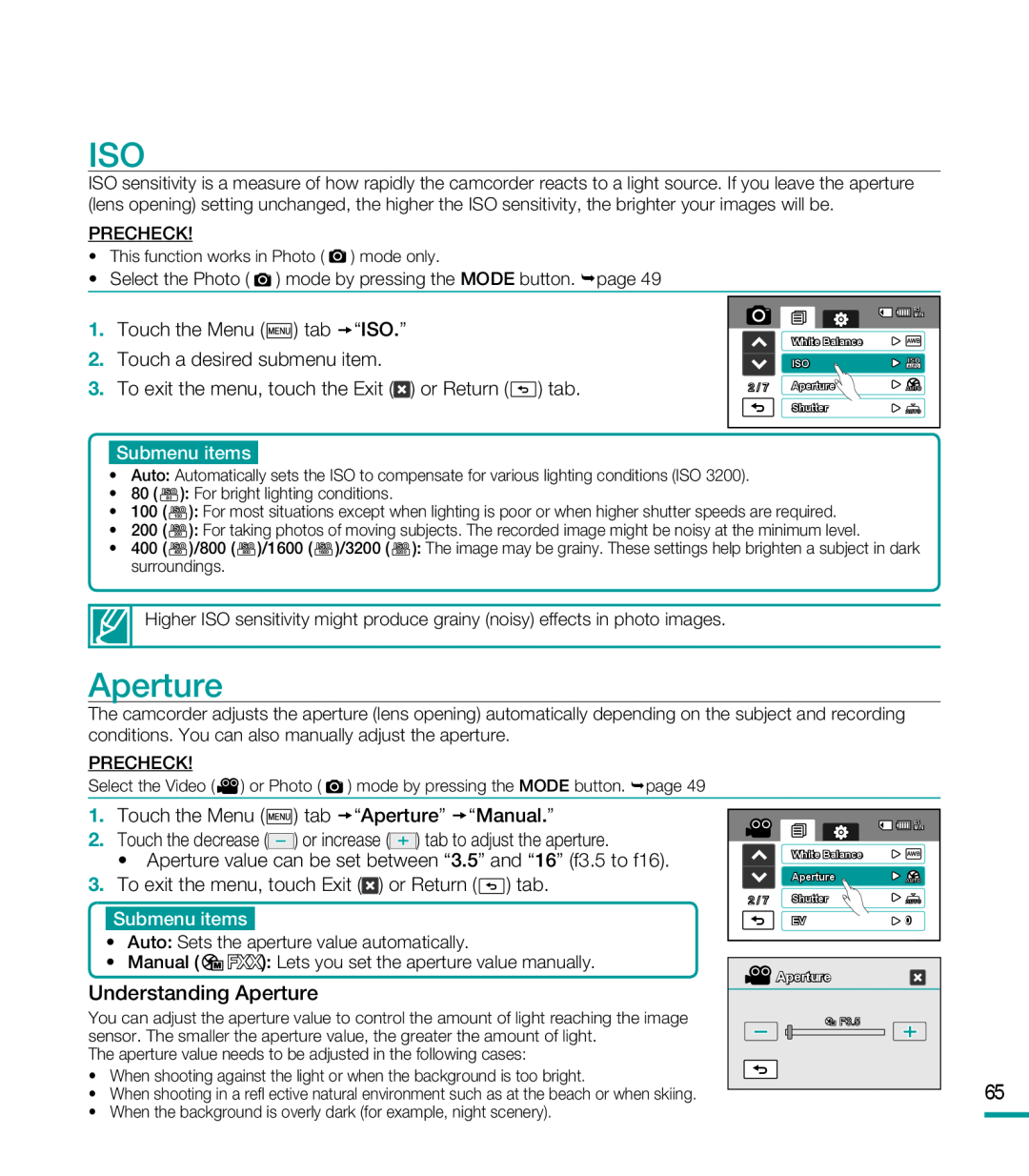 ISO Aperture