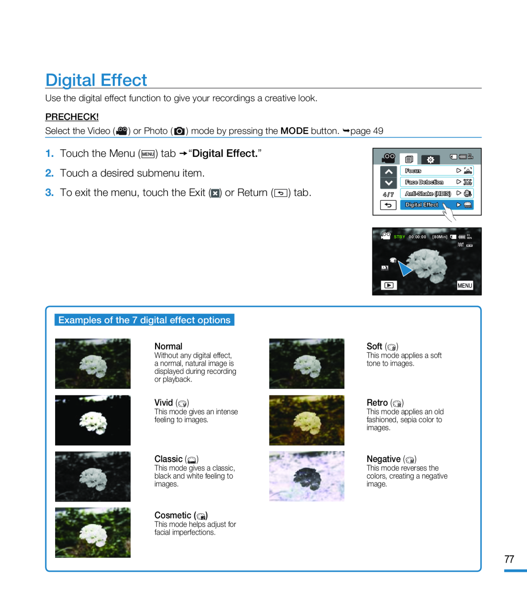 Digital Effect Hand Held Camcorder HMX-M20BN