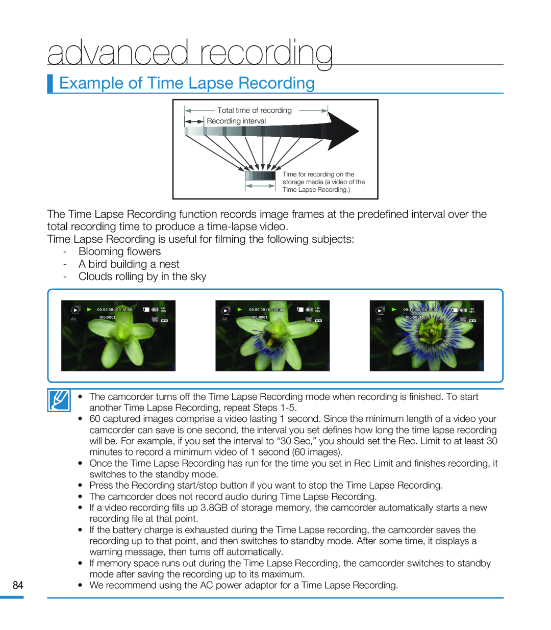 Example of Time Lapse Recording