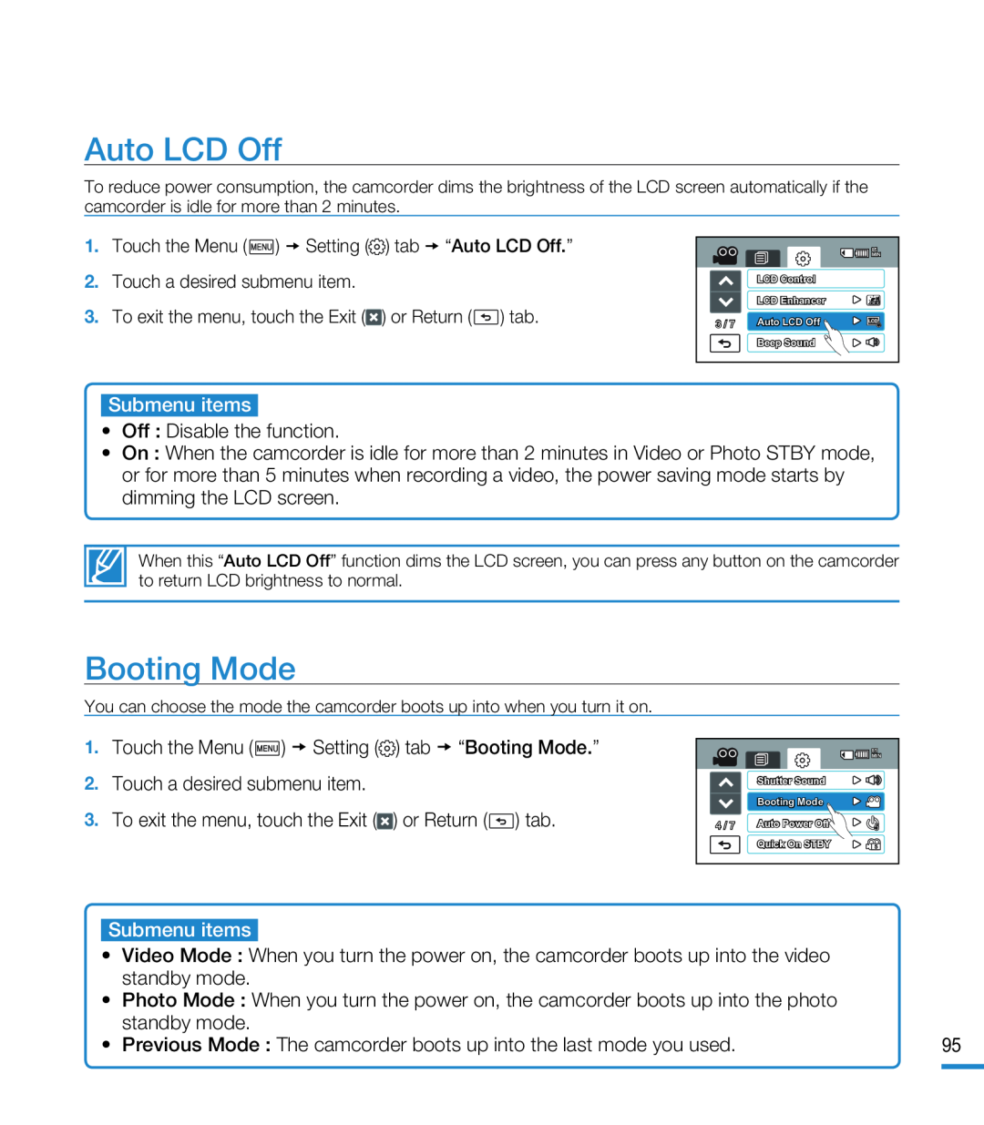 Auto LCD Off Booting Mode